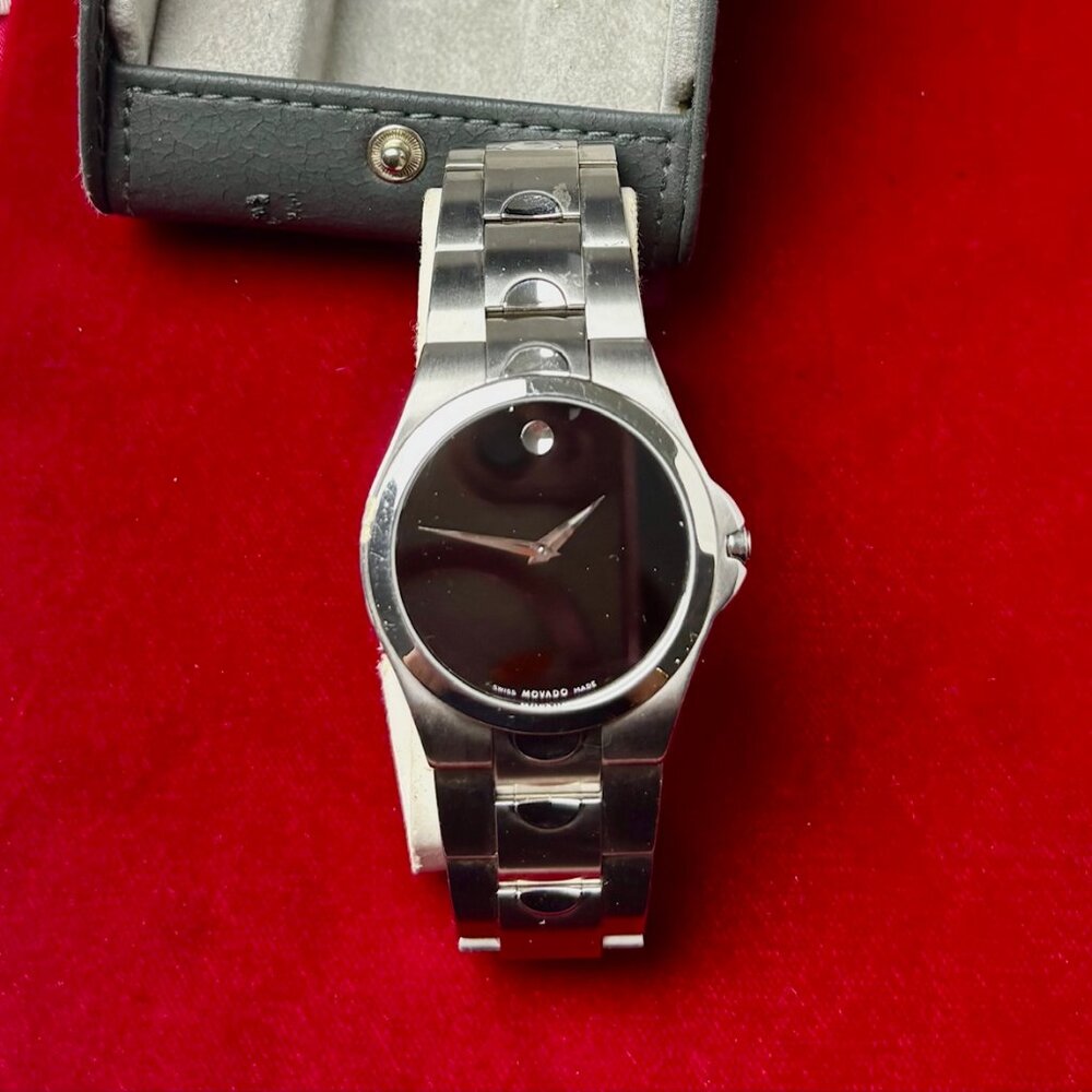 Movado Stainless Men's Luno sports black dial watch